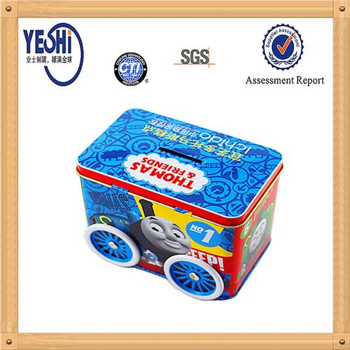 Recyclable metal car shaped tin box for coin colleting