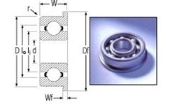 Miniature ball bearing-Flanged Ball Bearings  FR188