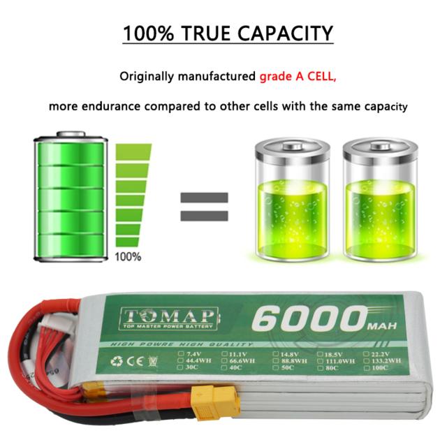 6s 22.2v 100c 6000mah rc lipo battery for racing drone