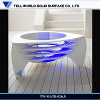 TW New Design artificial stone coffee table with LED light