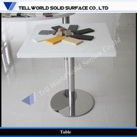 Smooth& glossy Artificial Marble white square dining table