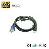 VGA HD-15pin Gold Male to HDTV HDMI Cable 1080P for PC TV
