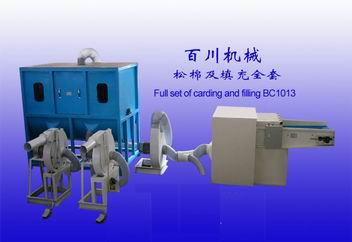 Full set of fiber carding &pillow  filling machine