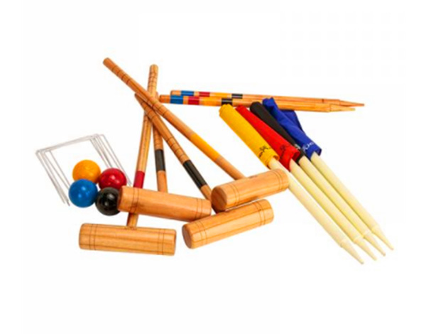 4 player kids Wooden Croquet Set