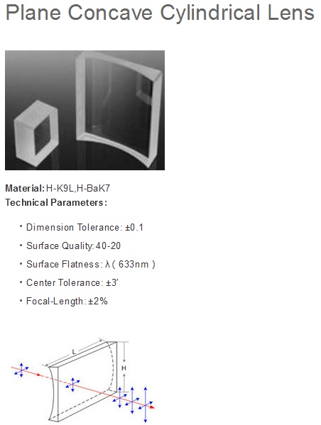 plano-concave cylindrical lens