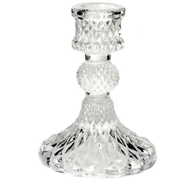 Ribbed Unique Mercury Glass Candlestick Holders
