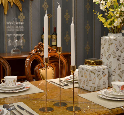 Slim Taper Candle Holder In Gold