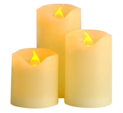3pcs/Lot Small Battery Operated Led Candle With Long Lasting Bright Light Flameless Led Pillar Candl