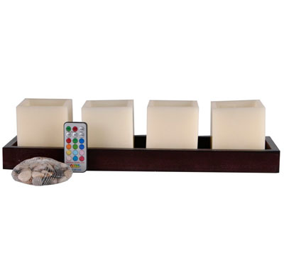 Square Ivory Led Candles/Paraffin Wax Led Candle Light Set Small Medium Big Assorted For Birthay Wed
