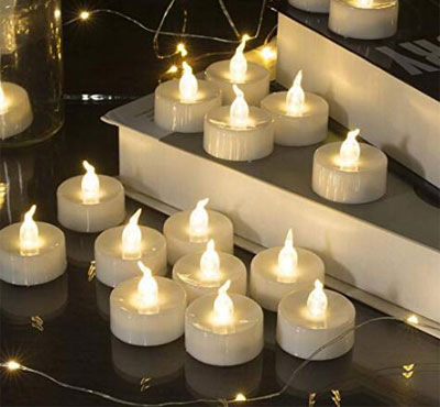 Battery Operated Flickering Warm White Flame Christmas Tealight Candle