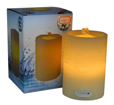 Flat Top Flameless LED Candle Fountain With Timer Button