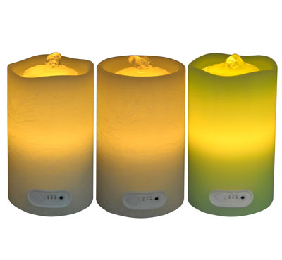 Wave Top Flameless Candle Fountain With Timer Button