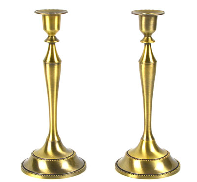 Antique Candlestick Holder In Gold