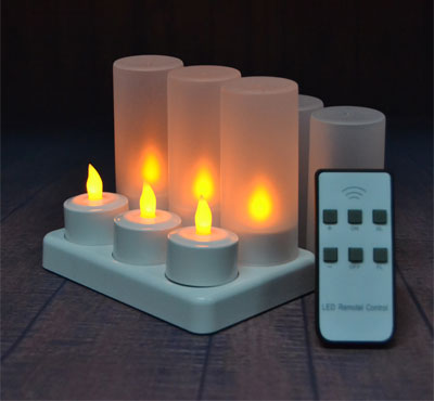 6Pcs LED Rechargeable Tealight Candle With