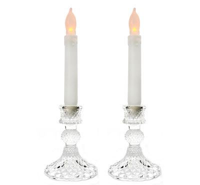 Ribbed Unique Mercury Glass Candlestick Holders