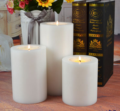 Plastic Modern White Artificial Tealight Candle