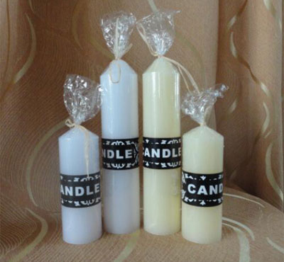 White Church Pillar Candles