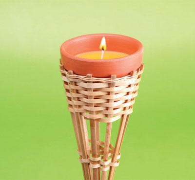 Citronella Mosquito Torches Candles With Bamboo