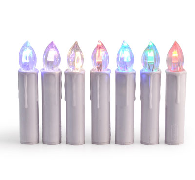 12pcs Yellow Light Flickering LED Taper