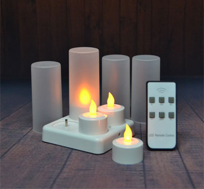 New 4pcs Set Rechargeable Flameless LED