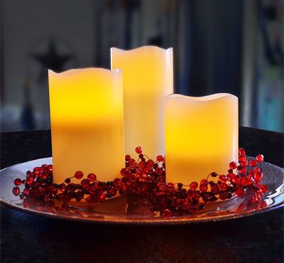3pcs Set Ivory Led Candles Battery