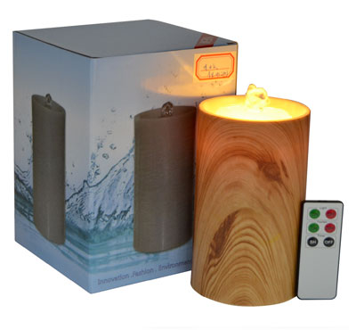 Plastic Imitation Wooden Flameless Candle Fountain