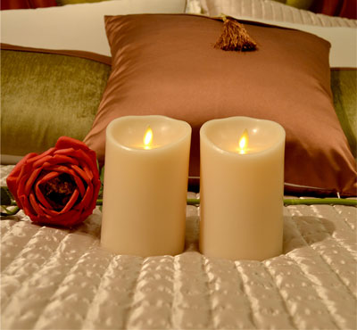 Battery Operated Moving Flame Led Pillar