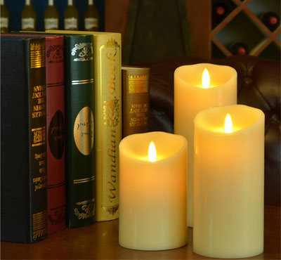 Flameless Moving Wick Candle With Timer