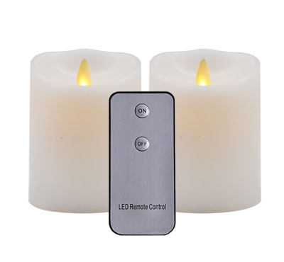 Battery Moving Flame LED Pillar Candles