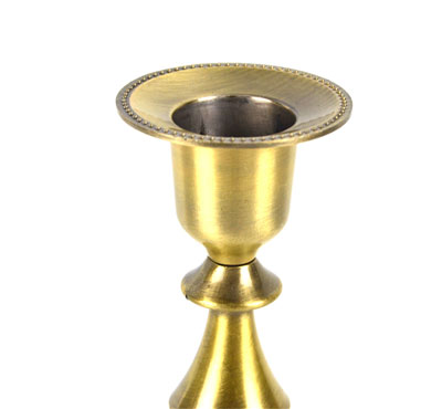 Antique Candlestick Holder In Gold