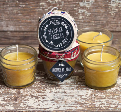Beeswax Candles In Glass Jars
