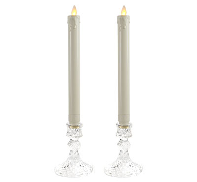Ribbed Unique Mercury Glass Candlestick Holders