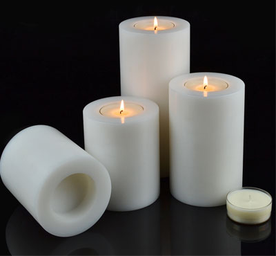 Plastic Modern White Artificial Tealight Candle
