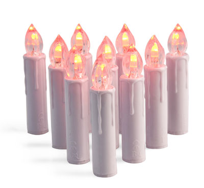 12pcs Yellow Light Flickering LED Taper