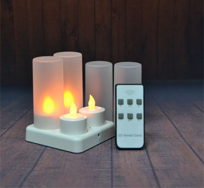New 4pcs Set Rechargeable Flameless LED