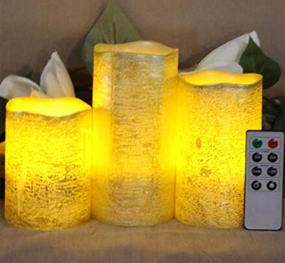 Battery Operated Gold Metallic Wax Led