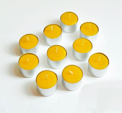 Bulk Pure Beeswax Tea Lights Candle In Aluminum Cup