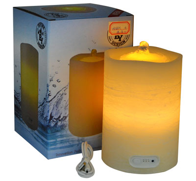 Wave Top Flameless LED Candle Fountain With Timer Button