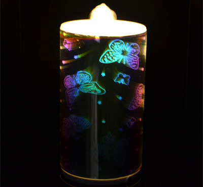 Rechargeable 3D Glass Butterfly Flameless LED