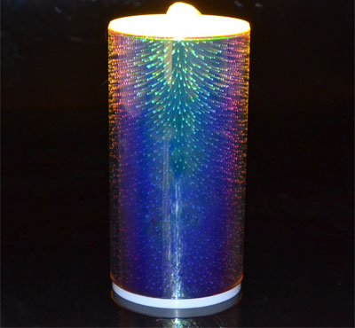 3D Glass Fireworks Flameless Candle Fountain