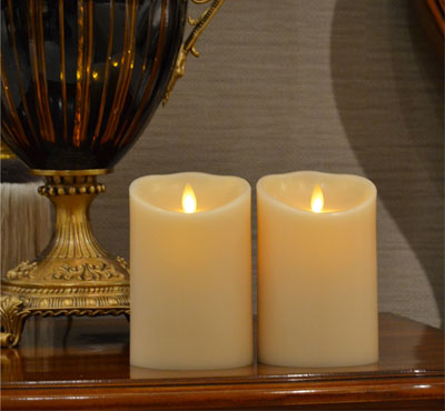 Battery Operated Moving Flame Led Pillar