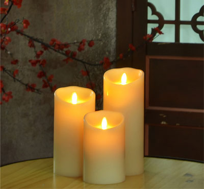 Flameless Moving Wick Candle With Timer