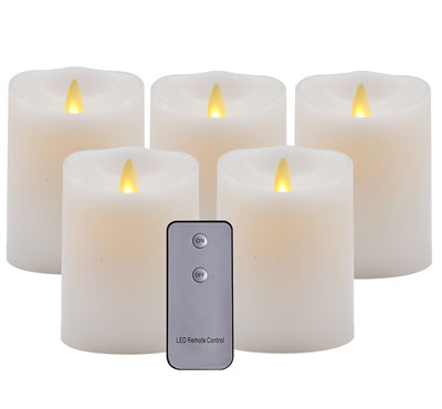 Battery Moving Flame LED Pillar Candles