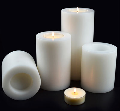 Plastic Modern White Artificial Tealight Candle