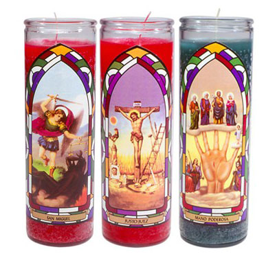 Wholesale Hispanic Mexican Glass Jar Religious Candles