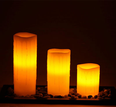 3pcs Set Ivory Led Candles Battery
