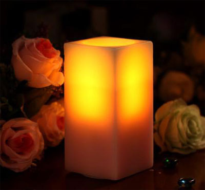 Square Ivory Led Candles Paraffin Wax
