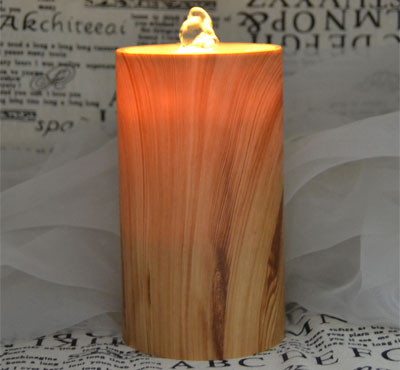 Plastic Imitation Wooden Flameless Candle Fountain