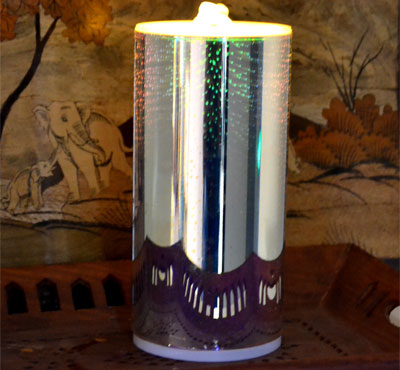 3D Glass Fireworks Flameless Candle Fountain