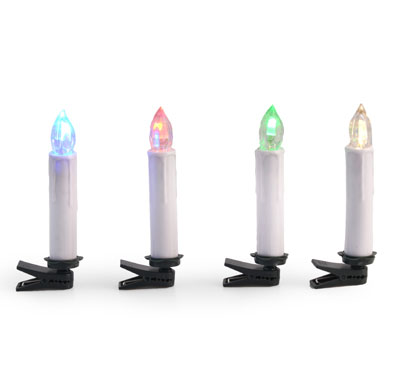 12pcs Yellow Light Flickering LED Taper